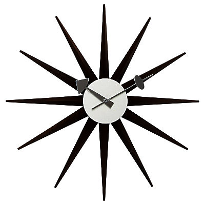 Vitra Sunburst Wall Clock, Dia.47cm Walnut Vitra Sunburst Wall Clock, Dia.47cm Walnut